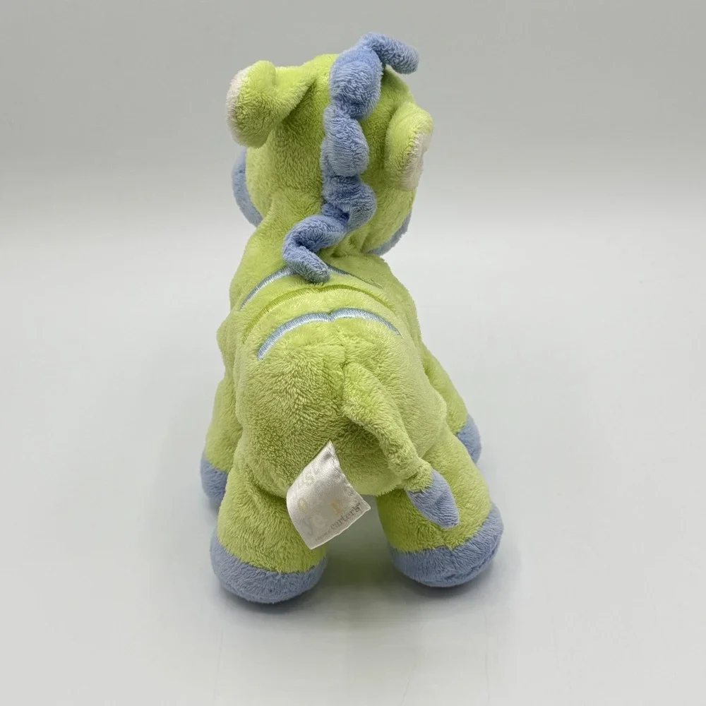 Carter's Just One Year Green Blue Zebra Plush Rattle Lovey 7